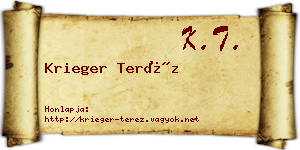 Krieger Teréz névjegykártya